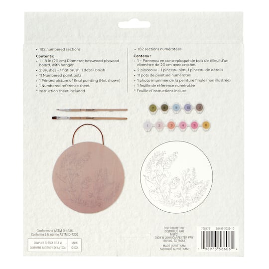 Folk Art Paint-by-Number Plywood Surface Kit by Artist's Loft®